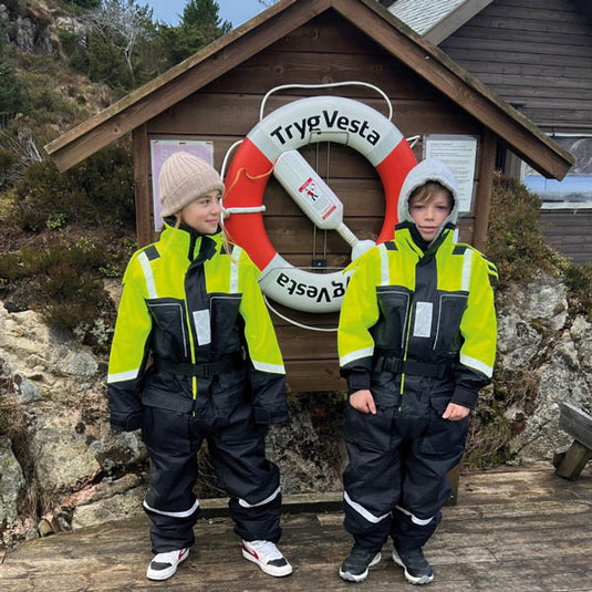 1852 flydedragt til børn sort/gul 50N EN ISO 12402