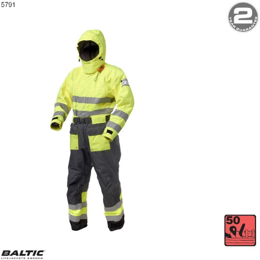 HiVis Flydedragt-UV_Gul-Sort-XSmall