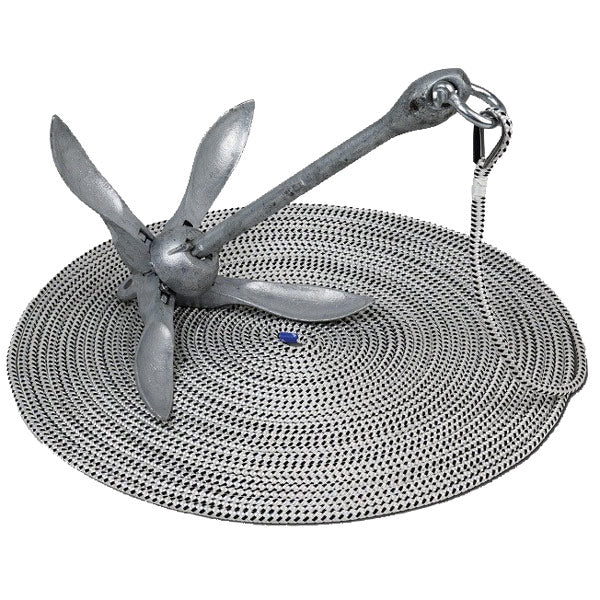 Indlæs billede i Gallery Viewer, Ankersæt, 3,2 kg paraply anker 10mmx30m polyester tov
