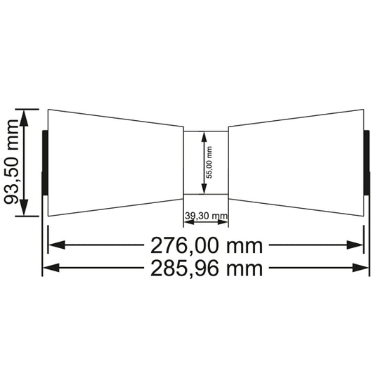 Kølrulle blå 286x93 mm hul, Ø21 mm