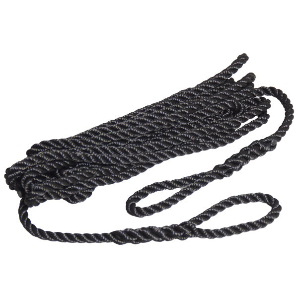 Indlæs billede i Gallery Viewer, Robline fenderline sort 3-slået 2pak 8mm x 2m
