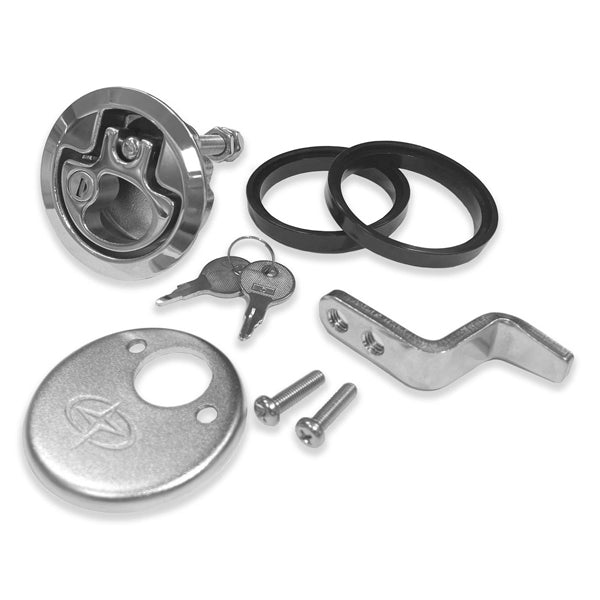 Indlæs billede i Gallery Viewer, Roca Dørkbeslag Ø61,5 vinklet rigel låsbar 316P
