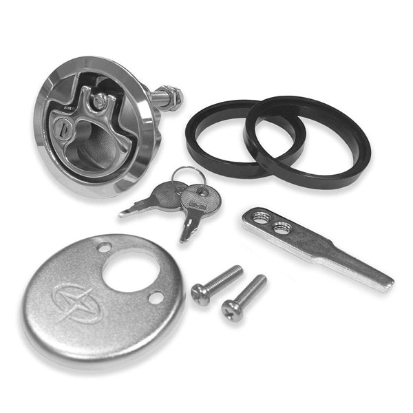 Indlæs billede i Gallery Viewer, Roca Dørkbeslag Ø76 lige rigel låsbar 316P
