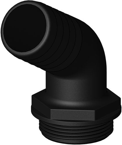 Indlæs billede i Gallery Viewer, Trudesign Aquavalve slangestuds sort 120° 1 1/2" 38mm
