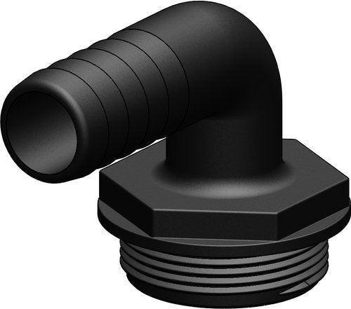 Trudesign Aquavalve slangestuds sort 90° 1 1/2