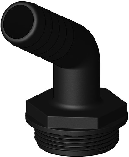 Indlæs billede i Gallery Viewer, Trudesign Aquavalve slangestuds sort 120° 1 1/2" 25mm
