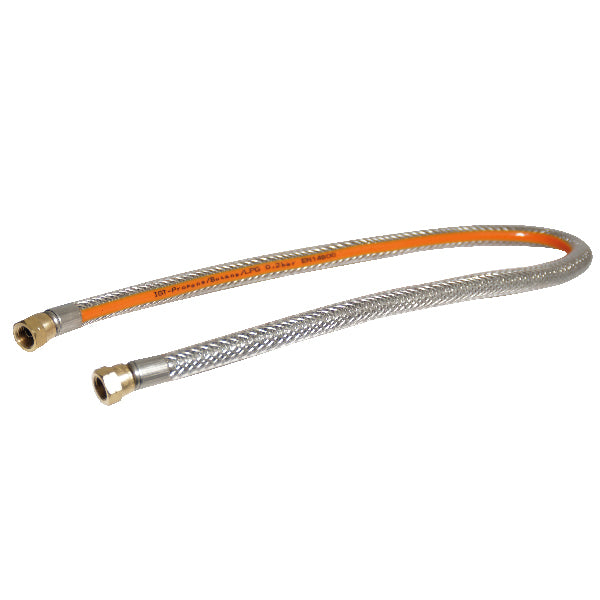 Indlæs billede i Gallery Viewer, Gasslange med stål indlæg 1,5m, 1/4" omløber
