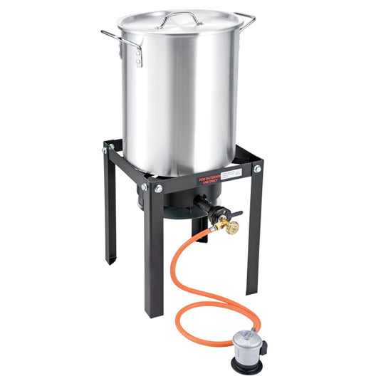 1852 Krabbegryde 30L med gasblus, stativ og regulator – CE-godkendt