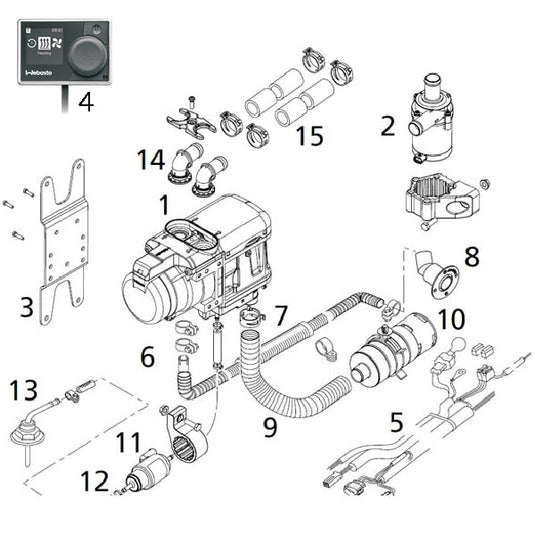 Webasto Thermo Top Evo marine 5 kw 12v diesel - vandvarmer