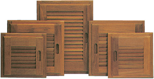 Indlæs billede i Gallery Viewer, Roca jalousilåge med ramme højre teak 35,5x35,5cm
