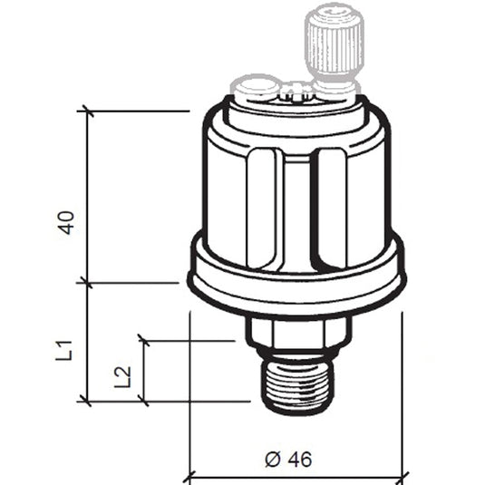 Vdo sensor olie tryk 5 bar, m18x1,5, 6-24v