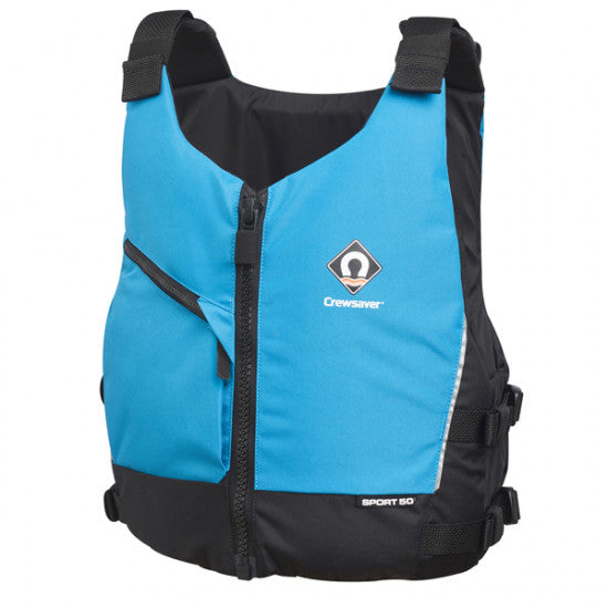 Indlæs billede i Gallery Viewer, Crewsaver Sport 50N flydevest, Blå S/M brystmål 86-99cm
