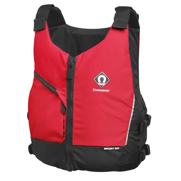 Indlæs billede i Gallery Viewer, Crewsaver Sport 50N flydevest, Rød S/M brystmål 86-99cm
