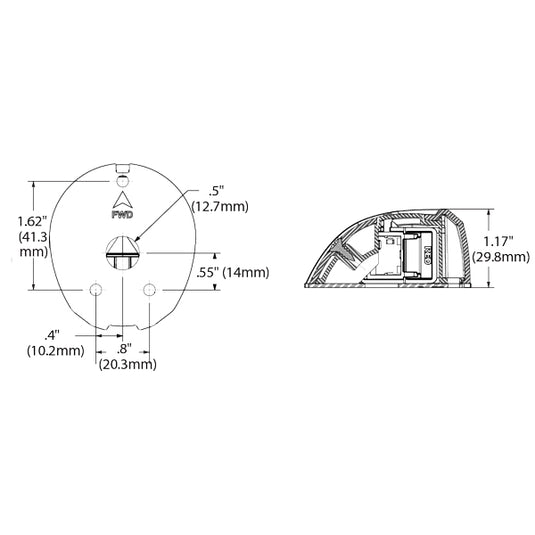 Attwood LED lanternesæt topmonteret styrbord/bagbord