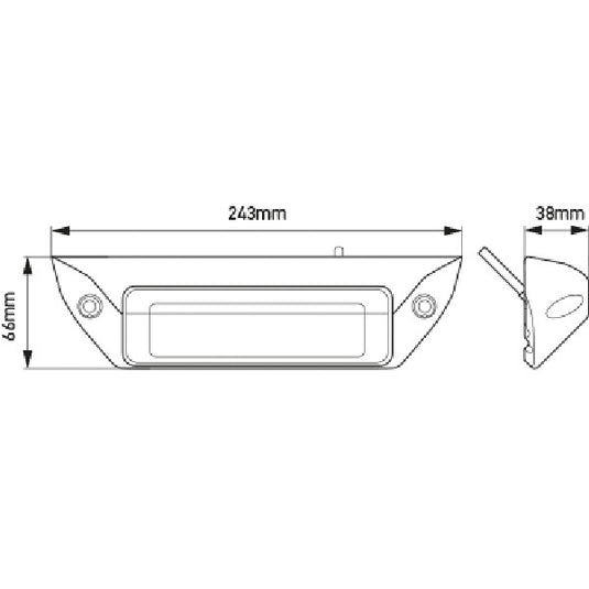 Hella dækslys hvid LED 1200 lumen 45º