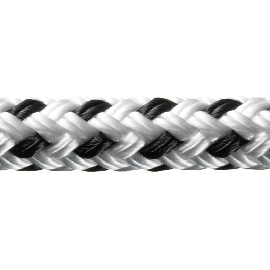 Robline Rio Fortøjningsline, 18mm Hvid/Sort  - 1 mtr