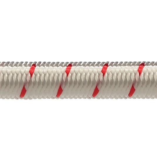 Robline elastik snor, 10mm Hvid/Rød  - 1 mtr