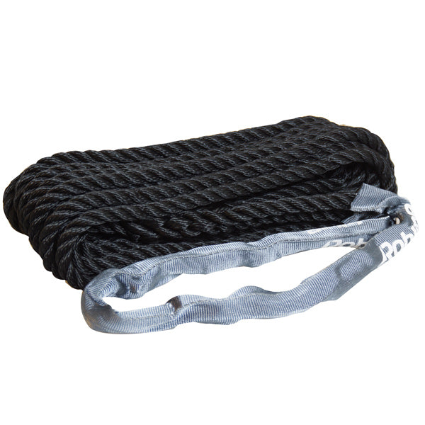 Indlæs billede i Gallery Viewer, Robline fortøjning, øje med webbing, 3-slået sort 10mm 10m
