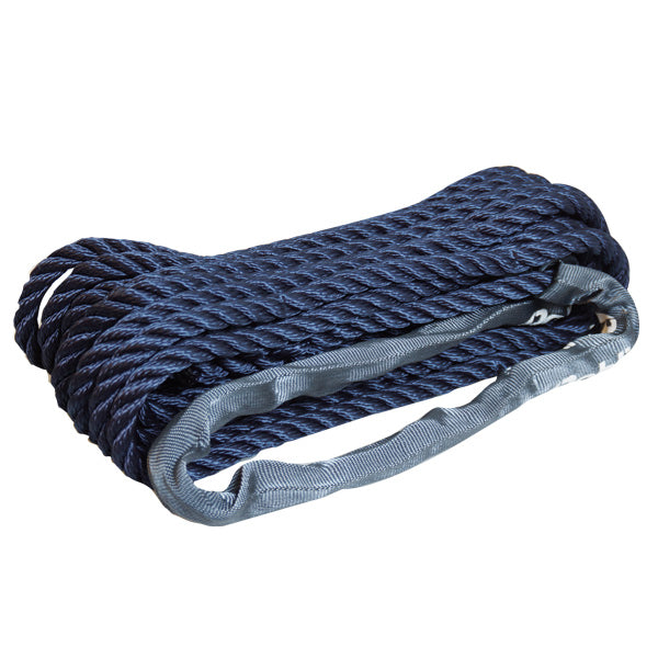 Indlæs billede i Gallery Viewer, Robline fortøjning, øje med webbing, 3-slået Navy 16mm 10m
