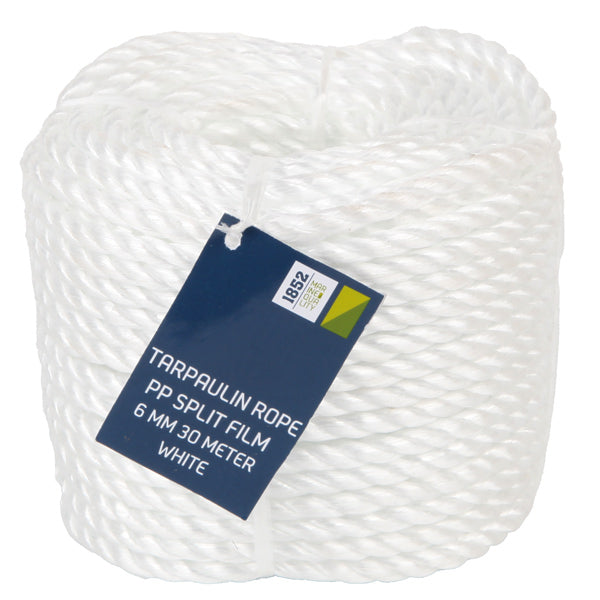 Indlæs billede i Gallery Viewer, 1852 Presenningstov hvid PP splitfilm Ø6mm, 30m
