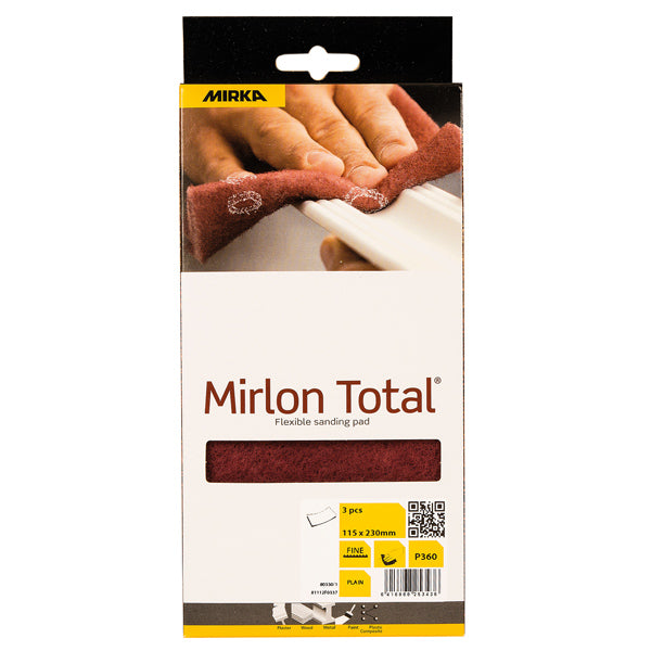 Indlæs billede i Gallery Viewer, Mirka Mirlon total slibesvampe 360 rød 115x230mm 3stk pk
