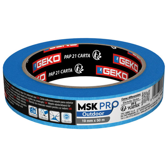 Geko Pro Outdoor Blå afdækningstape, 5 mdr UV resistens