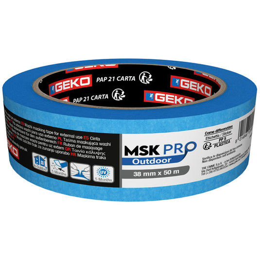 Geko Pro Outdoor Blå afdækningstape, 5 mdr UV resistens