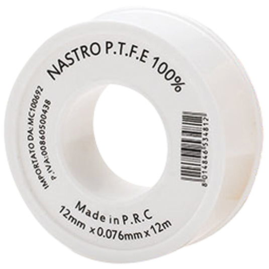 Geko Teflon P.T.F.E hvid gevind tape 12mm x 12m