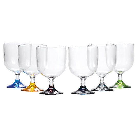 MB Vin glas med farvet bund, stablebar Non slip bund