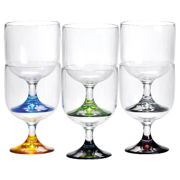Indlæs billede i Gallery Viewer, MB Vin glas med farvet bund, stablebar Non slip bund
