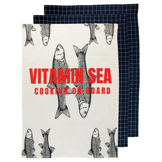 MB Vitamin Sea viskestykke 3 stk 70x50 cm