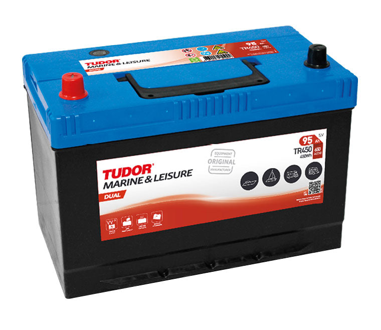 Indlæs billede i Gallery Viewer, Tudor batteri dual 12V 80Ah

