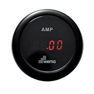Wema  Amp.meter sæt +/- 150 Amp. Sort RF