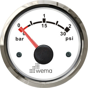 Wema Turbotryk instrument 0-2 bar Hvidt RF